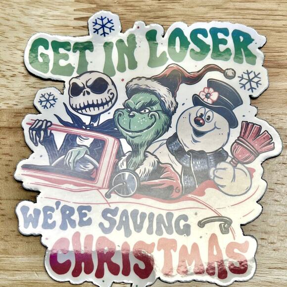 Refrigerator Magnet Grinch, Frosty The Snowman Get In Loser 4" - Picture 1 of 2